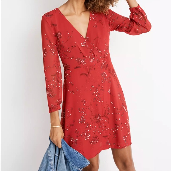 MADEWELL Hazelwood Wrap-Front Mini Dress Windswept Floral sz 6 Read description - Picture 2 of 8